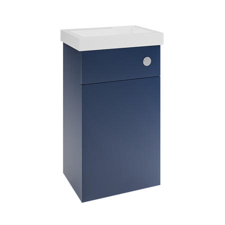 500mm Blue Cloakroom Toilet and Sink Unit with Chrome Fittings - Valetta