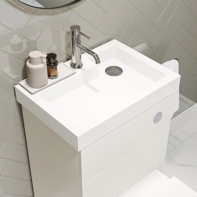 500mm White Cloakroom Toilet and Sink Unit with Chrome Fittings - Valetta