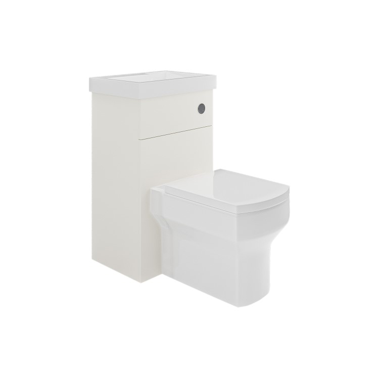 500mm White Cloakroom Toilet and Sink Unit with Chrome Fittings - Valetta