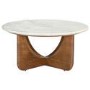 Round Marble and Mango Wood Nest of 2 Tables - Ivan