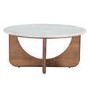 Round Marble and Mango Wood Nest of 2 Tables - Ivan