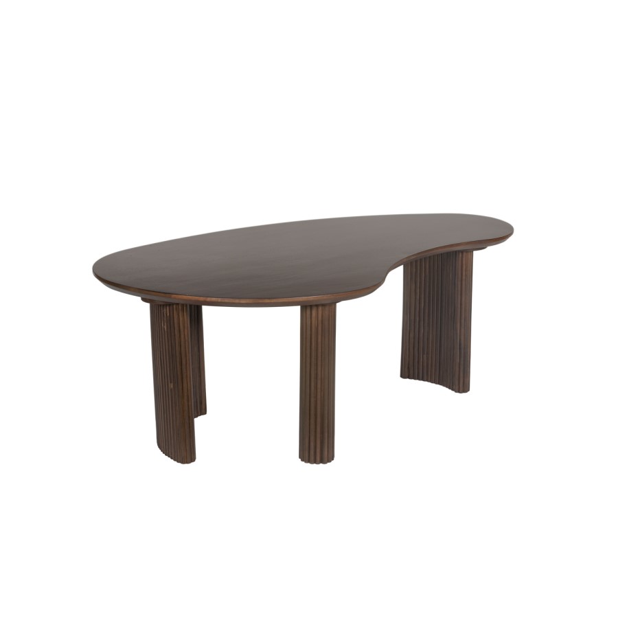 Kidney Shaped Walnut Nest of 2 Coffee Tables - Ivan