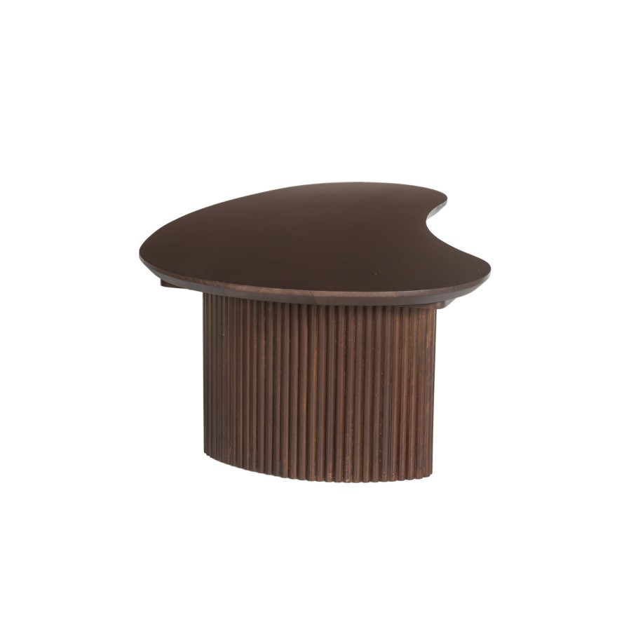 Kidney Shaped Walnut Nest of 2 Coffee Tables - Ivan