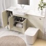 1500mm Beige Toilet and Sink Unit with Storage Unit & Chrome Fittings - Vancouver