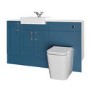 1500mm Blue Toilet and Sink Unit with Storage Unit & Chrome Fittings - Vancouver