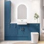 1800mm Blue Toilet and Sink Unit with Storage Units & Chrome Fittings - Vancouver