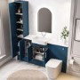 1800mm Blue Toilet and Sink Unit with Storage Units & Chrome Fittings - Vancouver