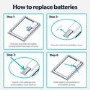 Rectangular Backlit Wall Mirror with Battery Operated Lights 50 x 70cm - Vela