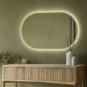 BUN/VENBB800B/97919 Rectangular Backlit Brass Wall Mirror with Battery Operated Lights 50 x 80cm - Venus