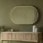 Rectangular Backlit Brass Wall Mirror with Battery Operated Lights 50 x 80cm - Venus