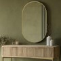 Rectangular Backlit Brass Wall Mirror with Battery Operated Lights 50 x 80cm - Venus