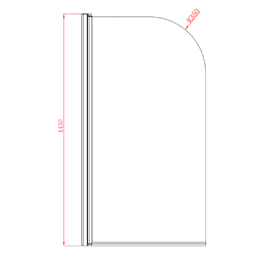 Freestanding Shower Bath Single Ended Right Hand Corner with Black Bath Screen 1800 x 800mm - Amaro