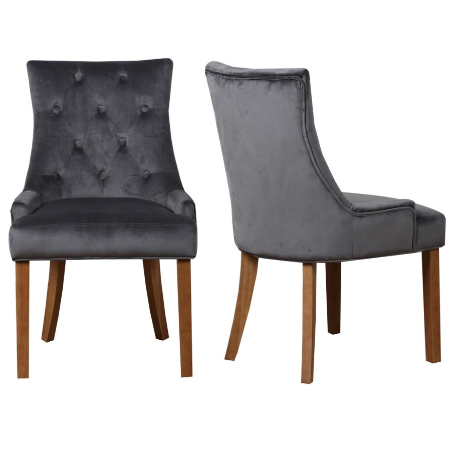 Flip Top Dining Table in White High Gloss with 4 Grey Velvet Chairs - Vivienne & Kaylee