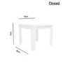 Flip Top Dining Table in White High Gloss with 4 Grey Velvet Chairs - Vivienne & Kaylee