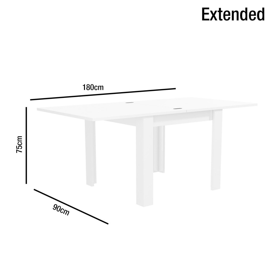 Flip Top Dining Table in White High Gloss with 4 Grey Velvet Chairs - Vivienne & Kaylee
