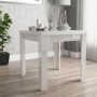 Flip Top Dining Table in White High Gloss with 4 Grey Velvet Chairs - Vivienne & Kaylee