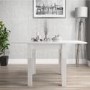 Flip Top Dining Table in White High Gloss with 4 Grey Velvet Chairs - Vivienne & Kaylee