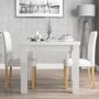 Vivienne Flip Top White High Gloss Dining Table + 2 Faux Leather Chairs