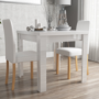 Vivienne Flip Top White High Gloss Dining Table + 2 Faux Leather Chairs