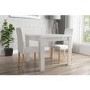Vivienne Flip Top White High Gloss Dining Table + 2 Faux Leather Chairs