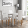 Vivienne FlipTop White Gloss Dining Table + 4 White PU Leather Chairs
