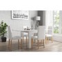 Vivienne FlipTop White Gloss Dining Table + 4 White PU Leather Chairs