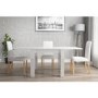 Vivienne FlipTop White Gloss Dining Table + 4 White PU Leather Chairs