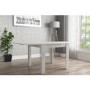 Vivienne FlipTop White Gloss Dining Table + 4 White PU Leather Chairs
