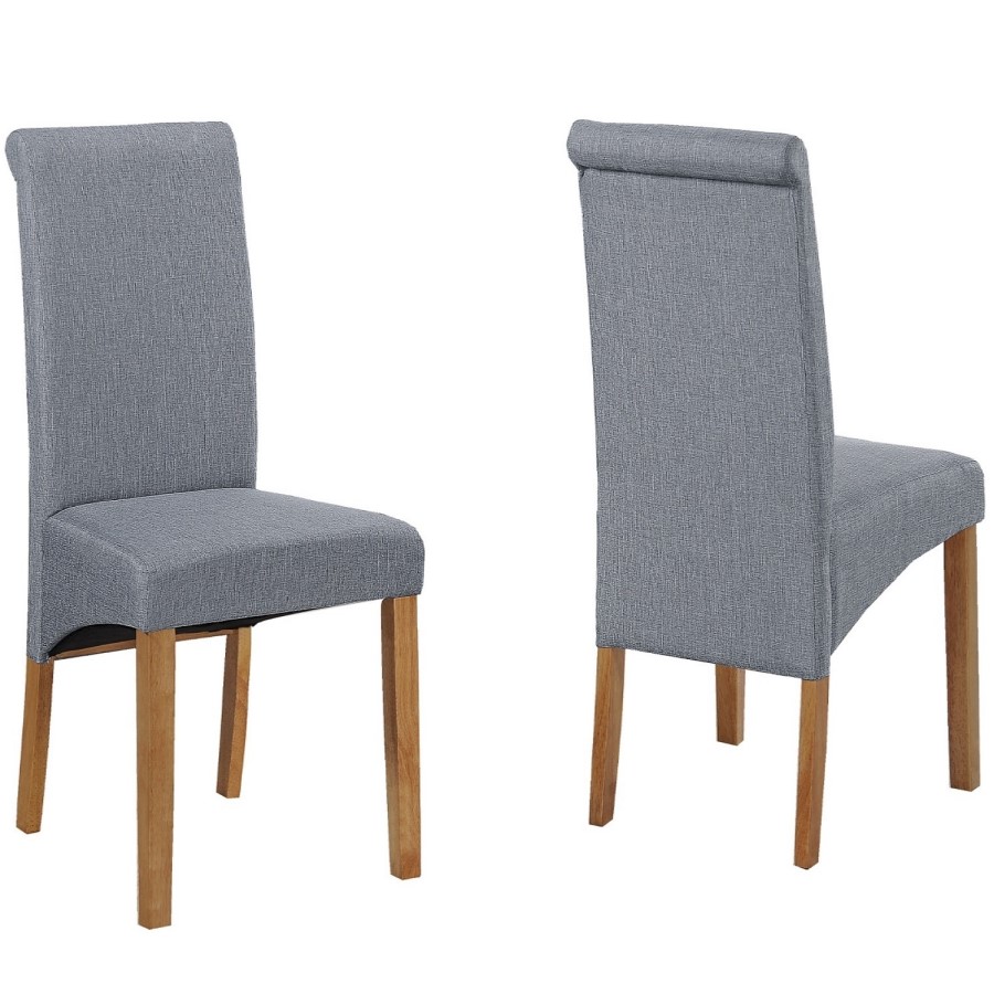 Flip Top Dining Table in White High Gloss with 4 Rollback Grey Chairs - Vivienne & New Haven