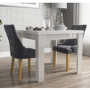 Flip Top Dining Table in White High Gloss with 2 Grey Velvet Chairs - Vivienne & Kaylee