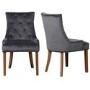 Flip Top Dining Table in White High Gloss with 2 Grey Velvet Chairs - Vivienne & Kaylee