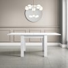 Flip Top Dining Table in White High Gloss with 2 Grey Velvet Chairs &amp; 1 Bench - Vivienne &amp; Kaylee