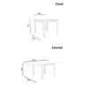 Flip Top Dining Table in White Gloss &amp; 2 Chairs in Grey Velvet - Vivienne