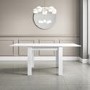 Extendable Dining Table in White Gloss & 2 Chairs in Pink Velvet - Vivienne & Logan