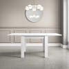 White Gloss Extendable Dining Table with 4 Grey Velvet Dining Chairs - Vivienne