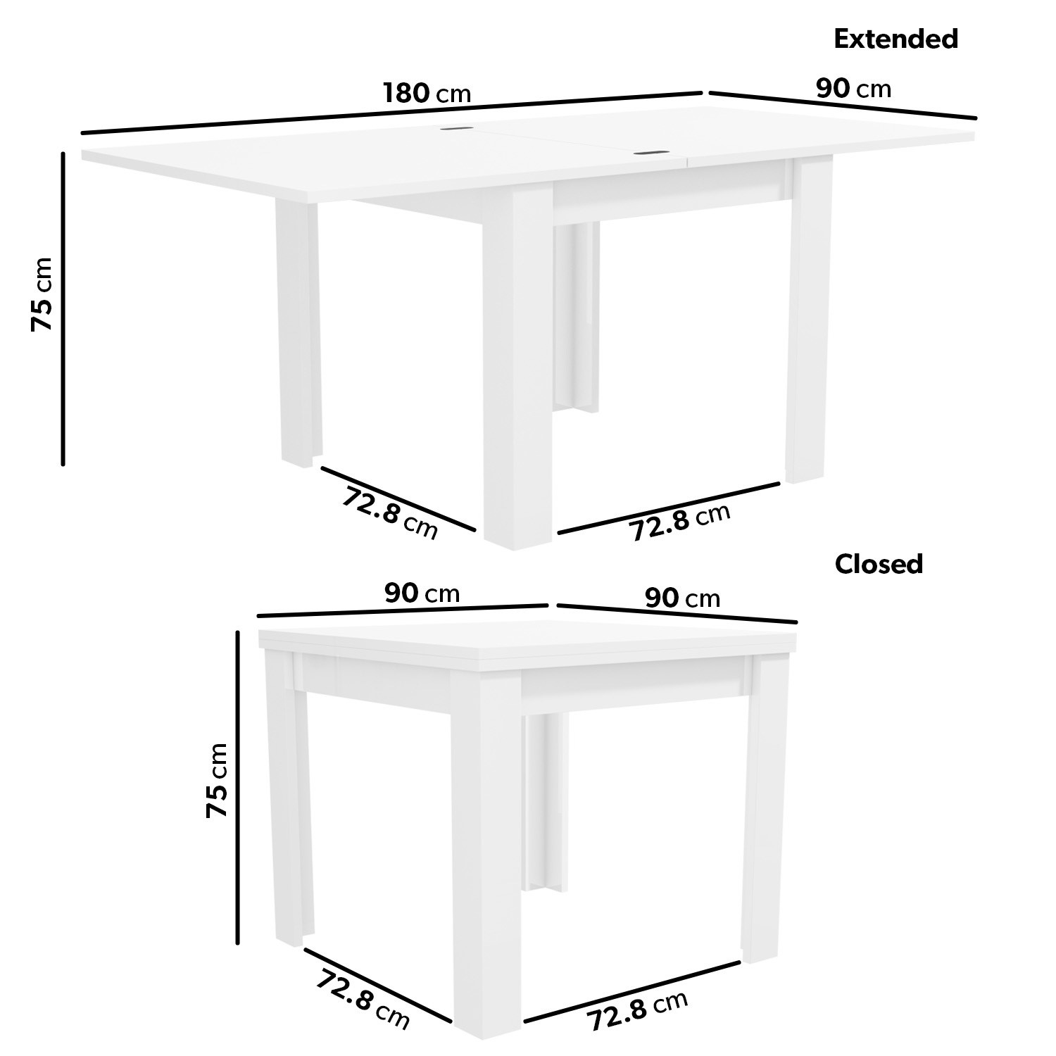 Read more about White high gloss extendable dining table with 4 grey fabric swivel dining chairs- vivienne