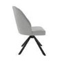 White High Gloss Extendable Dining Table with 4 Grey Fabric Swivel Dining Chairs- Vivienne