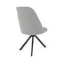 White High Gloss Extendable Dining Table with 4 Grey Fabric Swivel Dining Chairs- Vivienne