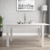 Vivienne Extendable White High Gloss Dining Table + 8 Slate Grey Chairs