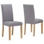 Vivienne Extendable White High Gloss Dining Table + 4 Grey Fabric Chairs