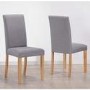 Vivienne Extendable White High Gloss Dining Table + 4 Grey Fabric Chairs