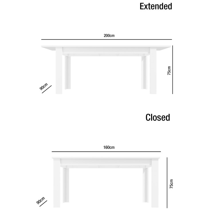 Extendable Dining Table in White High Gloss with 6 Grey Chairs - Vivienne & New Haven