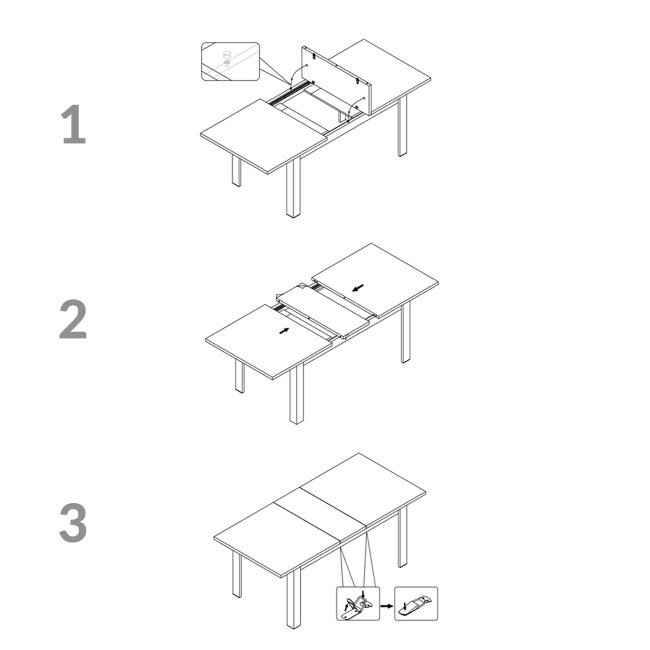 Extendable Dining Table in White High Gloss with 6 Grey Chairs - Vivienne & New Haven