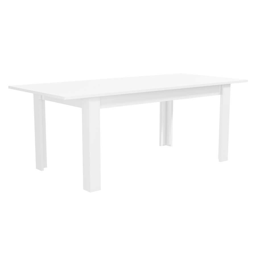 Flip Top Dining Table in White High Gloss with 6 Grey Velvet Chairs - Vivienne & Kaylee