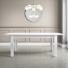 Extendable Dining Table in White High Gloss with 4 Grey Velvet Chairs &amp; 1 Bench - Vivienne &amp; Kaylee