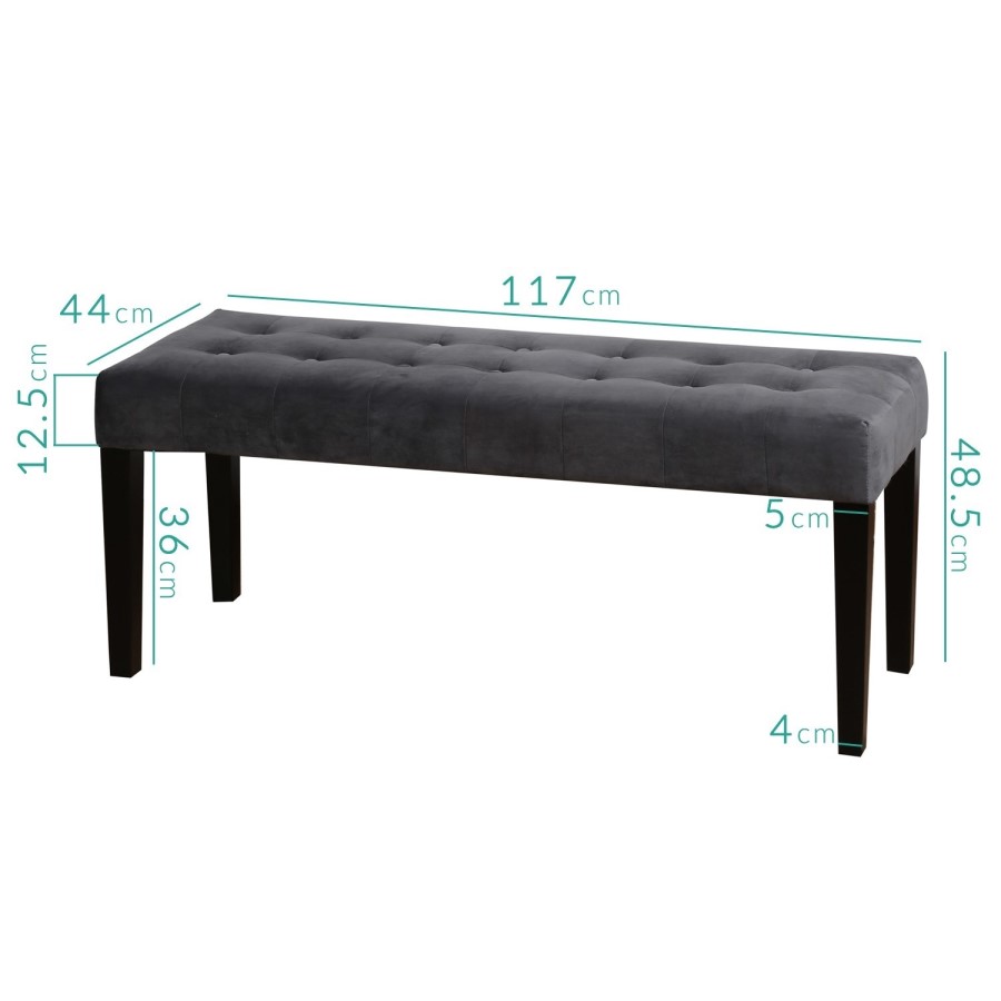 Vivienne Extendable Rectangle Dining Table with Two Grey Chairs and  Grey Bench in Velvet 