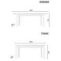 White Goss Extendable Dining Table with 2 Grey Velvet Dining Chairs and Matching Bench - Kaylee