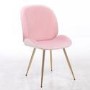 White Extendable Dining Table with 6 Gold & Pink Velvet Chairs - Vivienne & Jenna