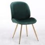 White Extendable Dining Table with 6 Gold & Green Velvet Chairs - Vivienne & Jenna