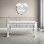 Extendable Dining Table in White High Gloss & 6 Pink Velvet Tub Chairs - Vivienne